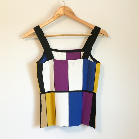 • NWT! • Rachel Rachel Roy colorblock square neck top S - Picture 2 of 5